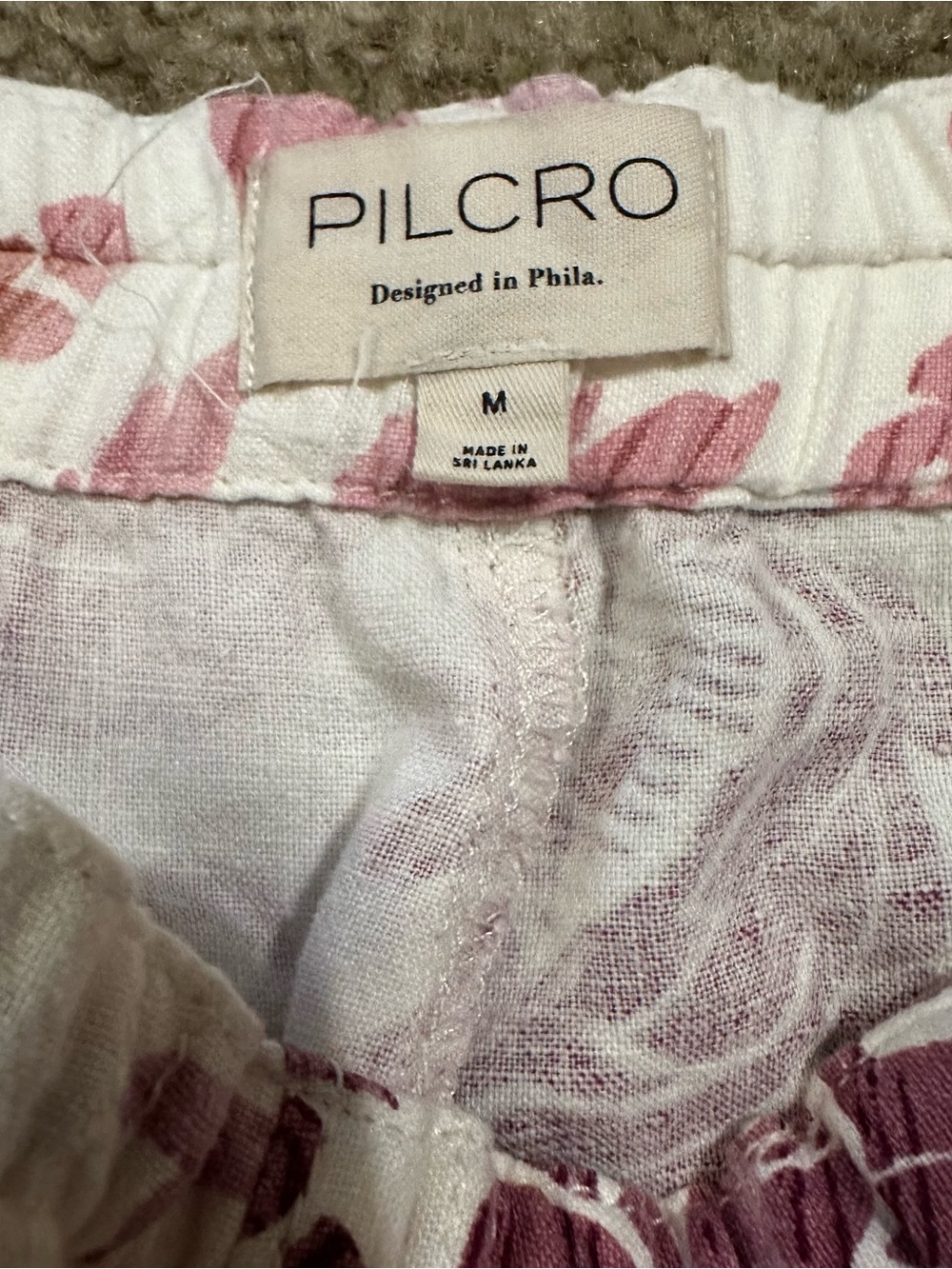 Pilcro Anthropologie Linen Blend Floral Wide Leg Resort Vacay Pants Medium Flare - Picture 11 of 13